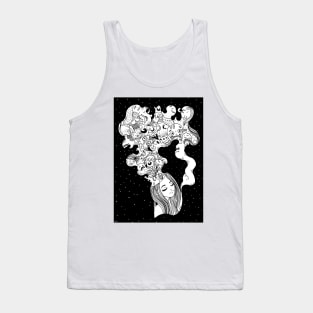 Dreaming girl black and white illustration by shoosh Tank Top